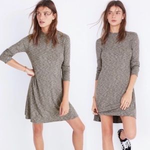 Madewell Gray Rib Knit Dress Long Sleeve Mock Neck L
